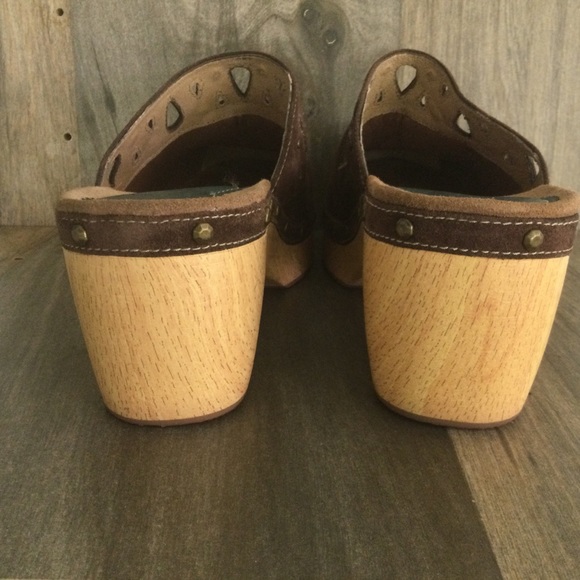 Indigo By Clarks Leather Suede Clogs Size 11M - Picture 3 of 12